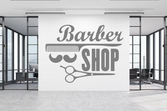 Barber Shop. Wall/Window Shop art, vinyl decal sticker. Various colours and size options.(#240)