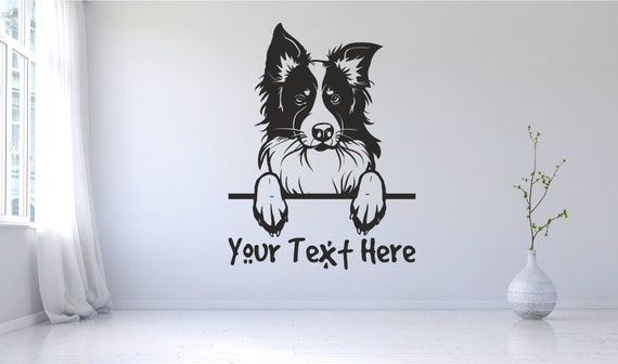 Personalized Border Collie Pet Dog Wall Sticker Decal Art. Any colour and a choice of sizes.(#289)