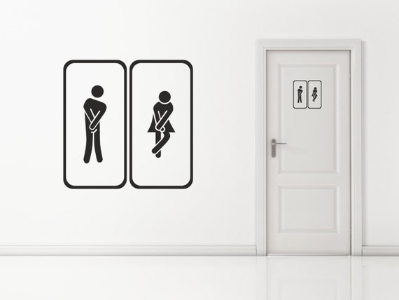 Gents & Ladies Toilet Bathroom Sign Wall Decal Sticker. Any color and size.(#138)