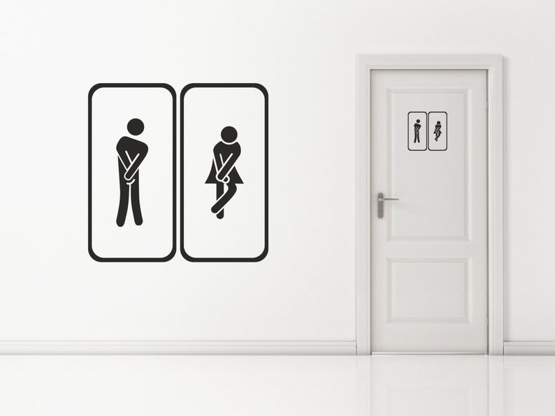 Gents & Ladies Toilet Bathroom Sign Wall Decal Sticker. Any color and size.138 image 1