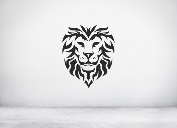 Lion Head Face & Mane Pub Sign Vinyl wall sticker decal art. Any colour and a choice of sizes.(#307)