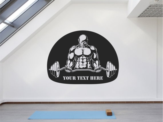 Body Builder, Personalised, add your own text, Motivational Gym Decal Sign Sticker for Windows, Walls and more. Any size and colour (#155)
