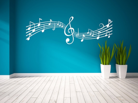 Musical Notes Wall Decal Sticker Art. Any colour and size.(#300)