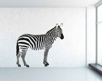 African Zebra. Vinyl wall sticker decal art. Any colour and a choice of sizes.(#39)