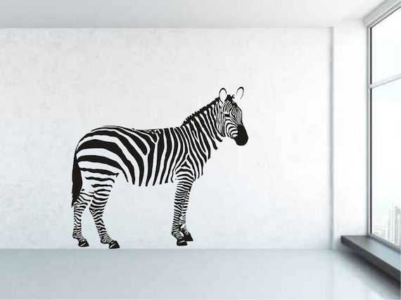 African Zebra. Vinyl wall sticker decal art. Any colour and a choice of sizes.(#39)