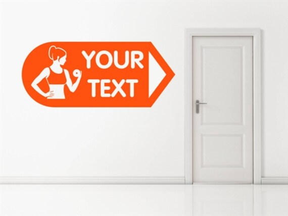 Custom Gym Arrow Decal Sticker for Windows, Walls and more.Any size or Colour (#189)