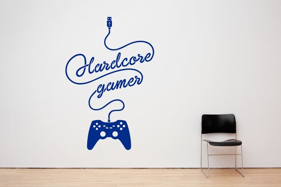 Hardcore Gamer Vinyl wall art decal sticker quote. (#256)