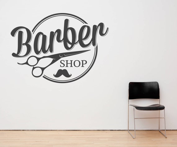 Barber Shop. Wall/Window Shop art, vinyl decal sticker. Various colours and size options.(#171)