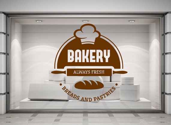 Bakery vinyl decal sticker. Various colours and size options.(#190)