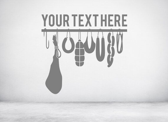 Custom Personalised Butchers Cuts Deli Produce Vinyl wall sticker decal art. Any colour and a choice of sizes. (#259)