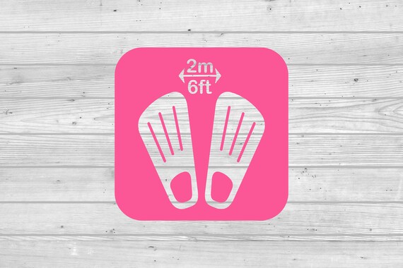 Pack of 6 Social Distancing Floor Sticker Queue Marker, Self Adhesive Sticker. Various colours available (#319)