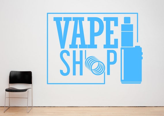Vape Shop. Electronic Cigarette, Wall/Window Shop art, vinyl decal sticker. Various colours and size options.(#187)