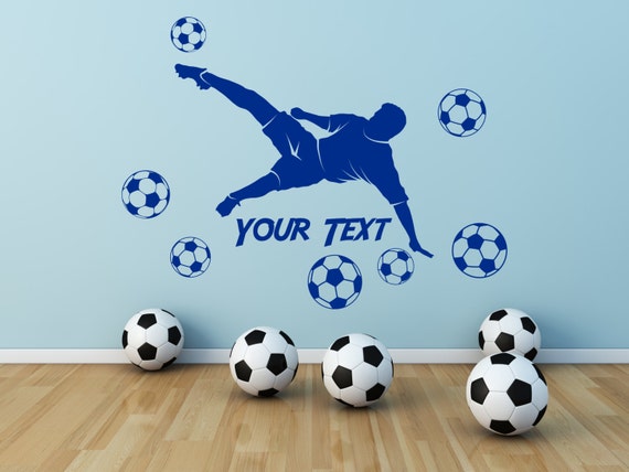 Personalized Footballer Goal Scorer, Soccer, Striker, Centre Forward, Volley Wall Sticker Decal Art. Any colour and a choice of sizes.(#132)