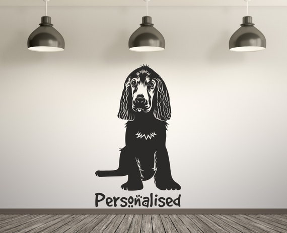 Personalized Springer Cocker Spaniel Pet Dog Wall Sticker Decal Art. Any colour and a choice of sizes.(#125)