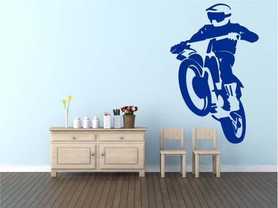 Motocross, trail bike. Vinyl wall art decal sticker quote. Any colour and size. (#176)