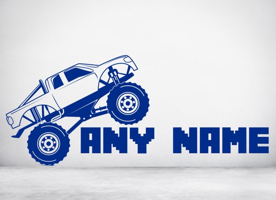 Personalised Big Foot Style Monster Truck. Vinyl wall art decal sticker. Any colour and size.(#41)