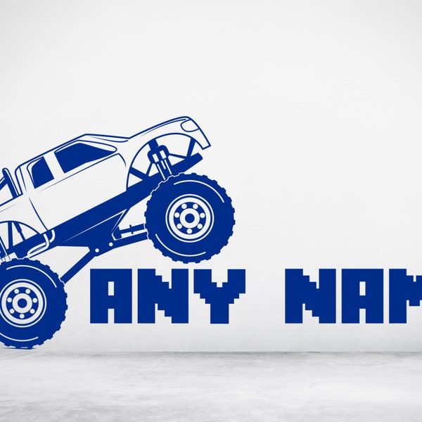 Personalised Big Foot Style Monster Truck. Vinyl wall art decal sticker. Any colour and size.(#41)