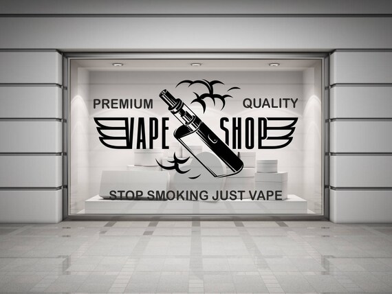 Vape Shop Wall/Window Shop vinyl decal sticker. Various colours and size options.(#217)
