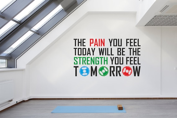 Pain Today - Strength Tomorrow Motivational Gym Decal Sign Sticker for Windows, Walls and more. (#311)