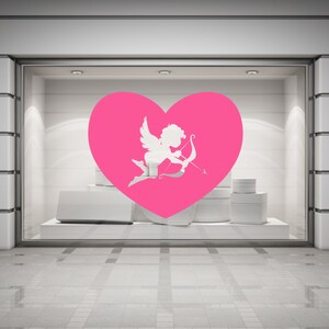 Cupid & Heart Valentines Wall/Window Decal Sticker. Any colour and size. image 4