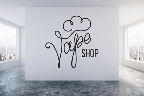 Vape Shop. Electronic Cigarette, Wall/Window Shop art, vinyl decal sticker. Various colours and size options.(#238)