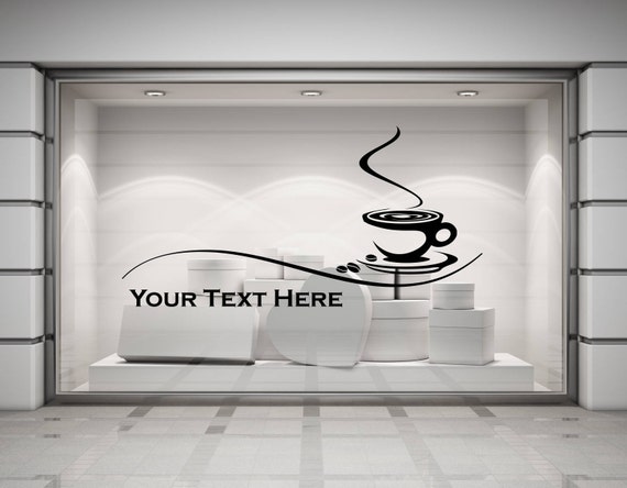 Custom Text Restaurant, Cafe, Coffee Shop, Business Decal Sign Sticker for Windows, Walls and more. (#173)