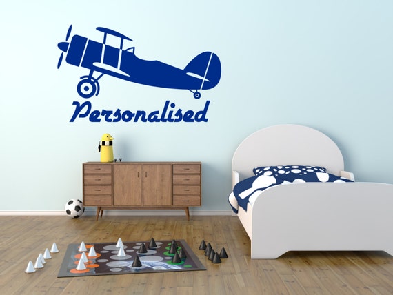 Personalised Aeroplane/Airplane. Vinyl wall art decal sticker quote. Any colour and size.(#123)