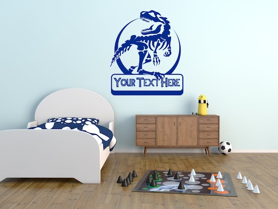 Personalized Jurassic T Rex Dinosaur Wall Decal Sticker Art. Various Colors & Sizes(#235)