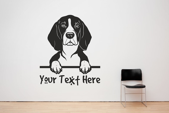 Personalized Beagle Pet Dog Wall Sticker Decal Art. Any colour and a choice of sizes.(#290)