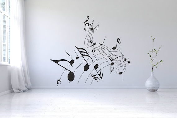 Musical Notes Wall Decal Sticker Art. Any colour and size.(#340)