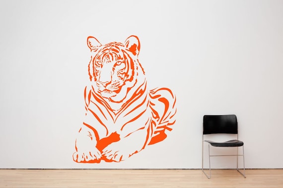 Lying Tiger. Vinyl wall sticker decal art. Any colour and a choice of sizes.(#13)