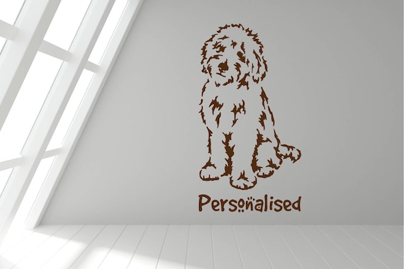 Personalized Cockerpoo, Spaniel/Poodle cross Pet Dog Wall Sticker Decal Art. Any colour and a choice of sizes.