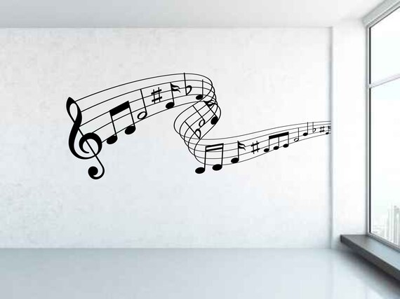 Musical Notes Wall Decal Sticker Art. Any colour and size.(#105)