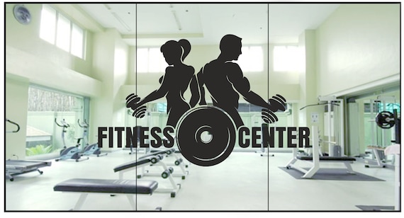 Fitness Centre Gym Decal Sign Sticker for Windows, Walls and more. Any Size and colour (#277)