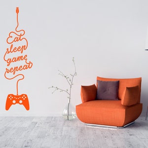 Eat, Sleep, Game, Repeat, Bedroom, Den, Rest Area. Xbox, Play Station Any colour and size. Vinyl wall art decal sticker quote. 140 image 3