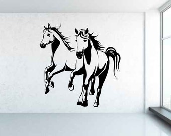 Galloping Horses. Vinyl wall art decal sticker. Any colour and size.