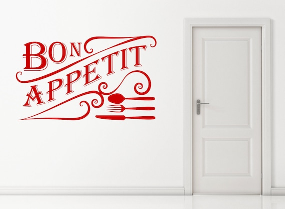 Bon Appetit vinyl decal sticker. Various color and size options.(#206)