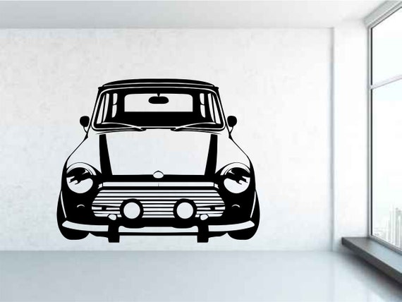 Mini Classic Vintage car. Vinyl wall art decal sticker. Any color and size. (#11)