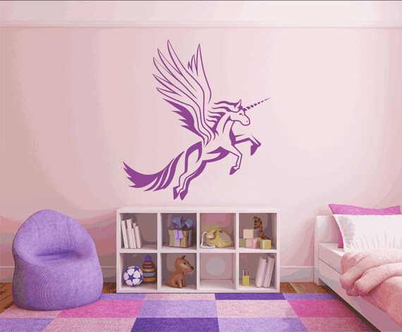 Mythical Flying Unicorn Wall Sticker Decal (*69)