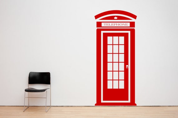 London Iconic Phonebox. Vinyl wall art decal sticker quote. Any colour and a choice of sizes.(#82)