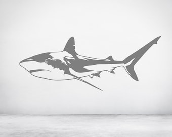 Great White Shark, Jaws, Wall Sticker Decal Art. Any colour and a choice of sizes.(#151)