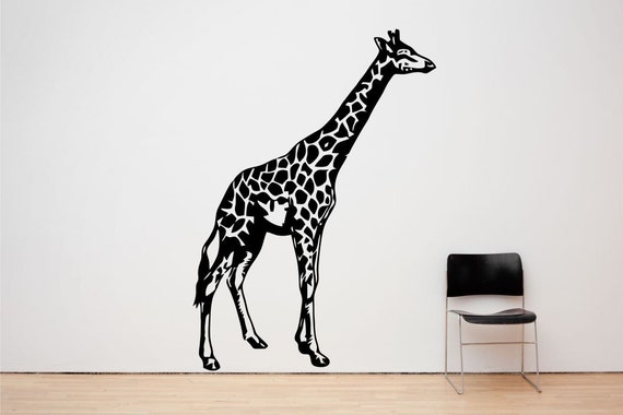 Giraffe. Vinyl wall sticker decal art. Any colour and a choice of sizes.