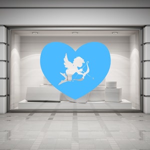 Cupid & Heart Valentines Wall/Window Decal Sticker. Any colour and size. image 3