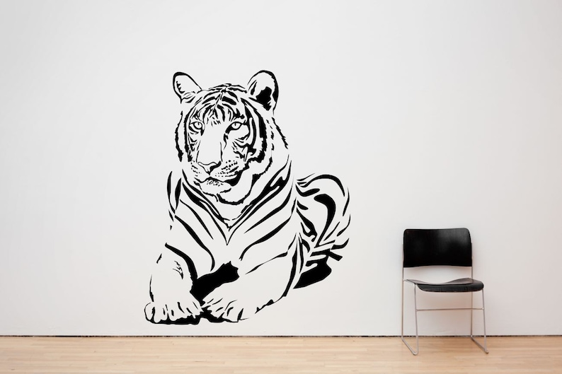 Lying Tiger. Vinyl Wall Sticker Decal Art. Any Colour and a | Etsy