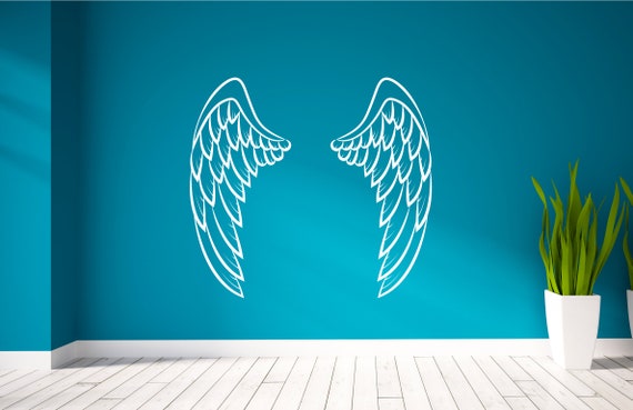 Angel Wings Vinyl wall sticker decal art. Any colour and a choice of sizes.(#302)