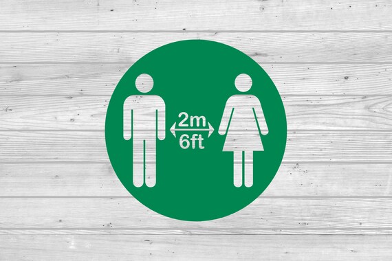 Pack of 6 Social Distancing Floor Sticker Queue Marker, Self Adhesive Sticker. Various colours available (#315)