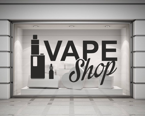 Vape Shop. Electronic Cigarette, Wall/Window Shop art, vinyl decal sticker. Various colours and size options.(#177)