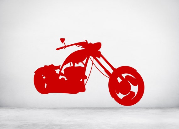 Easy Rider Style Motorcycle, Motorbike. Chopper,Vinyl wall art decal sticker. Any color and size.(*93)