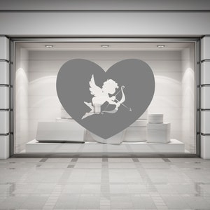 Cupid & Heart Valentines Wall/Window Decal Sticker. Any colour and size. image 1
