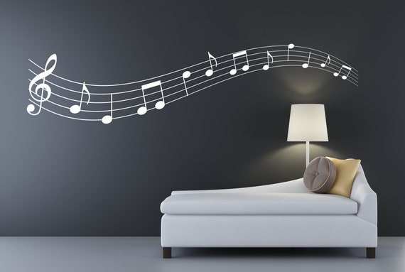 Musical Notes Wall Decal Sticker Art. Any colour and size.(#299)